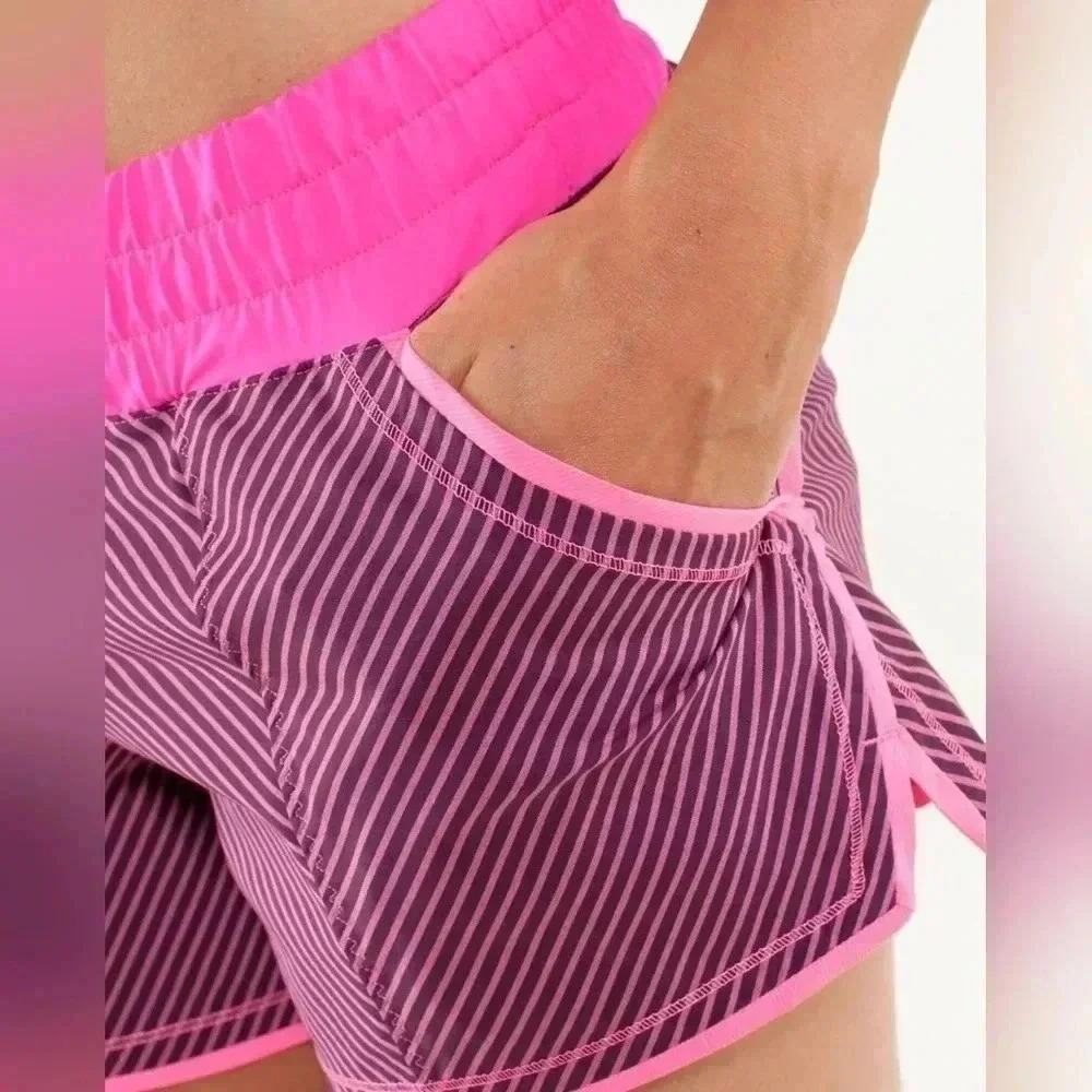 Lululemon Shake & Break ShortHyper Stripe Raspberry Glo Light / Raspberry Glo L - Picture 3 of 15
